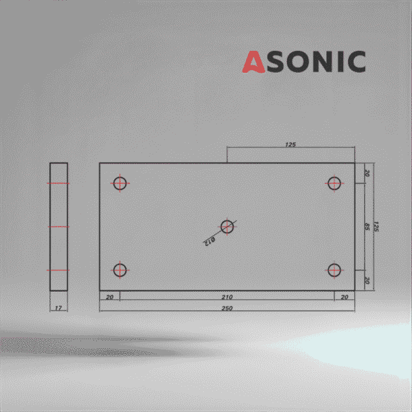 ASONIC HEATER-1000W-5viti-2 riscaldatore esterno del serbatoio del pulitore a ultrasuoni