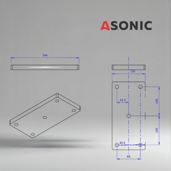 ASONIC HEATER-1000W-5viti-3 riscaldatore esterno del serbatoio del pulitore a ultrasuoni