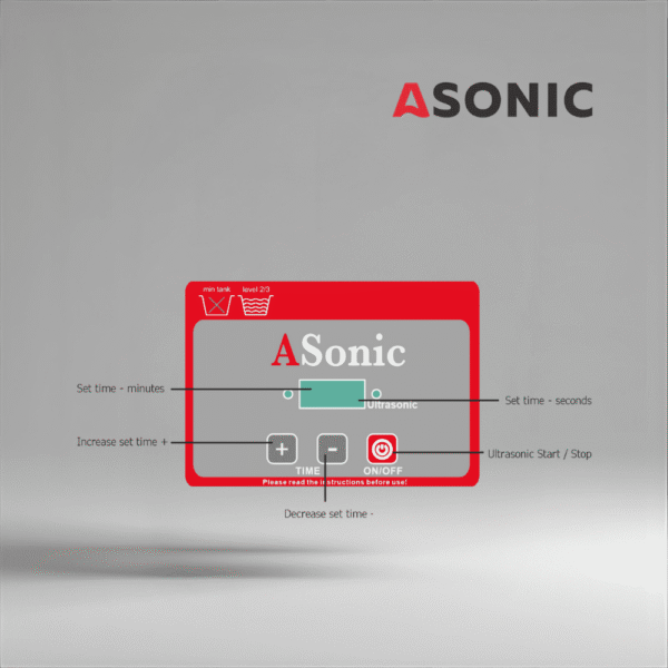 ASONIC PRO-08-40kHz-7 ASONIC PRO-08 pulitore a ultrasuoni, piccola unità a 40kHz per gioielli, monete e accessori domestici.