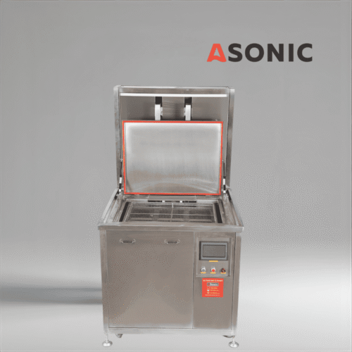 ASONIC IND-2000 Pulitore a ultrasuoni pneumatico, per impieghi gravosi, con sollevamento pneumatico automatico per utensili e macchinari di grandi dimensioni.