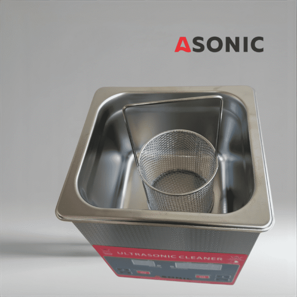ASONIC MANIGLIA PER CESTINO TONDO-1 ASONIC cestino rotondo in acciaio inox con manico per la pulizia a ultrasuoni