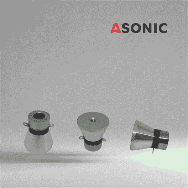 ASONIC-trasduttore-28khz60W Trasduttore a ultrasuoni ASONIC 28kHz 60W, componente potente progettato per i pulitori a ultrasuoni industriali.