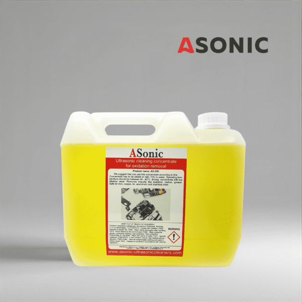 ASonic AS-OXI-5 ASONIC AS-OXI-5 rimuovi ossidazione ad ultrasuoni, soluzione di pulizia da 5L per metalli, gioielli e utensili con strati di ossido.
