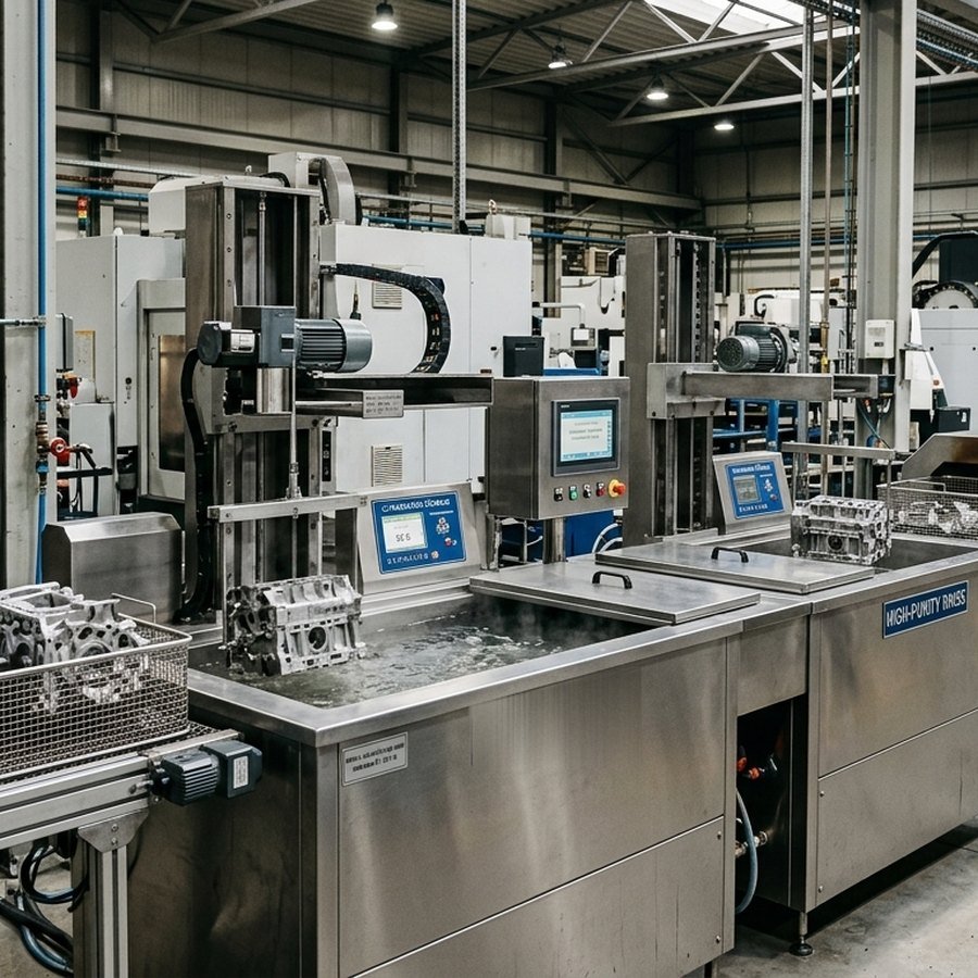 Sistema di pulizia a ultrasuoni ASONIC su misura in un impianto industriale