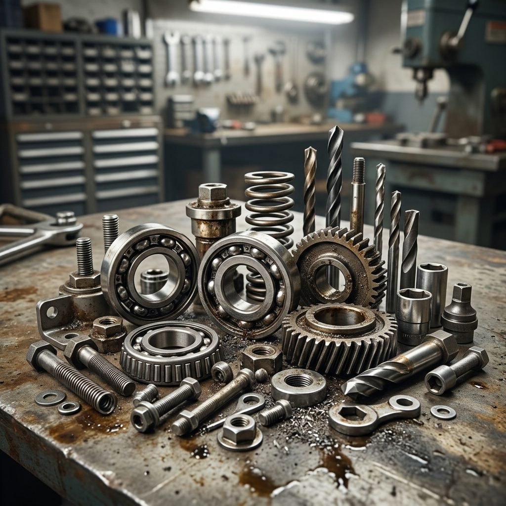 Cuscinetti, ingranaggi e parti meccaniche in officina